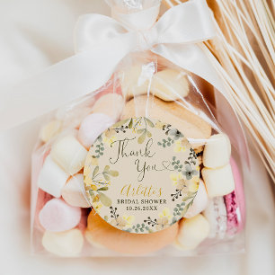 Dank u boho bloemenherfst chique vrijgezellenfeest ronde sticker