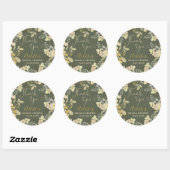 Dank u boho bloemenherfst chique vrijgezellenfeest ronde sticker (Vel)