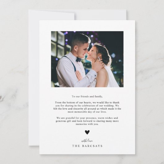 Dank u Boho bruiloft verticale foto Bedankkaart (Achterkant)