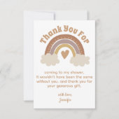 dank u boho rainbow baby shower stijlvolle kaart (Voorkant)