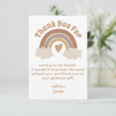 dank u boho rainbow baby shower stijlvolle kaart (Staand voorkant)