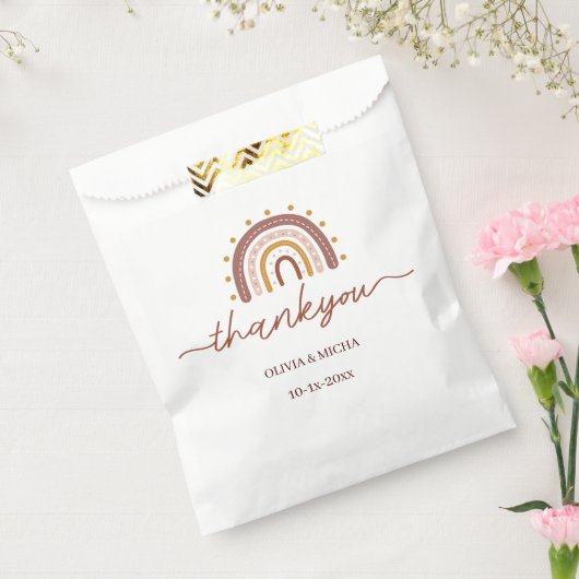 Dank u Boho Rainbow Wedding gunstzak Bedankzakje (Gezegeld)