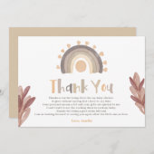 Dank u boho regenboog zonneschijn baby shower bedankkaart (Voorkant / Achterkant)