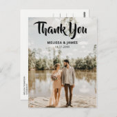 Dank u Bold Script Trouwfoto Briefkaart (Voorkant / Achterkant)