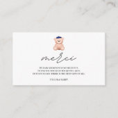 Dank u, Bonjour Bebe, Frans baby shower Informatiekaartje (Voorkant)