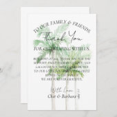 Dank u Bord Kaart (Voorkant / Achterkant)