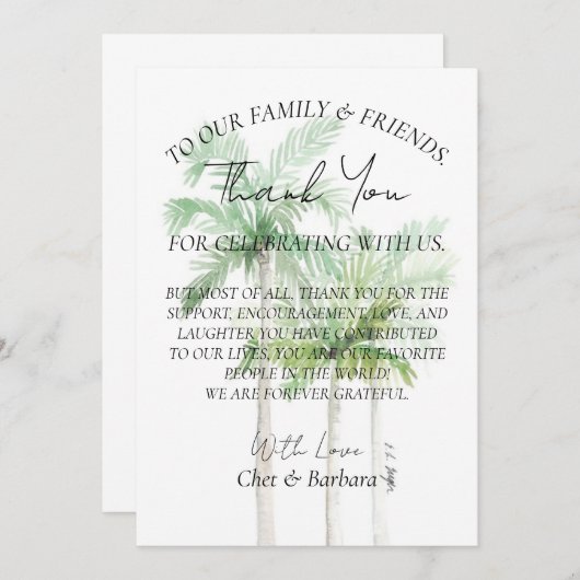 Dank u Bord Kaart (Voorkant / Achterkant)