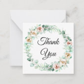 Dank u, Botanische Eucalyptus bruiloft Notitiekaartje (Voorkant)