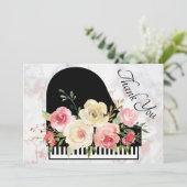 dank u , bouquet piano decor bedankkaart (Staand voorkant)