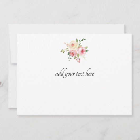 dank u , bouquet piano decor bedankkaart (Achterkant)