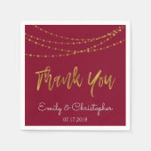 Dank u Bourgondië en Gold Foil String Lights Servetten (Voorkant)