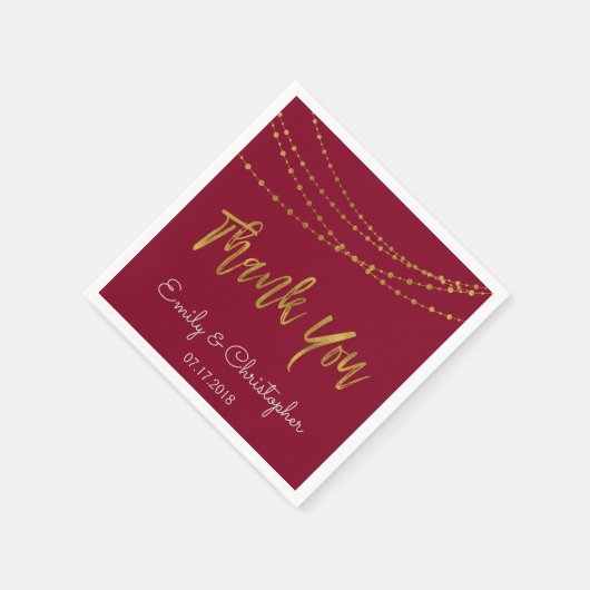 Dank u Bourgondië en Gold Foil String Lights Servetten (Hoek)