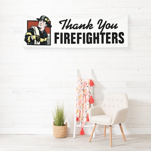 Dank u brandweerlieden aanpasbaar bannerteken spandoek (Insitu)
