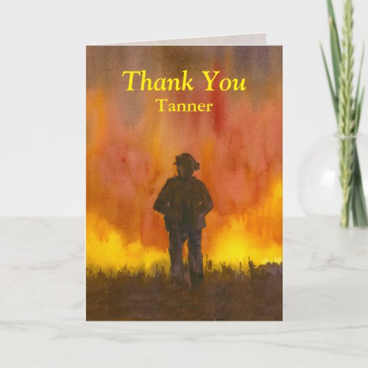 Dank u brandweerman Wildfire Courage Offer Kaart (Voorkant)