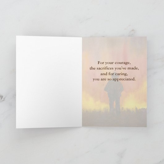 Dank u brandweerman Wildfire Courage Offer Kaart (Binnen)