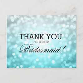 Dank u Bridesmaid Beach Ombre Glitter Lights Briefkaart