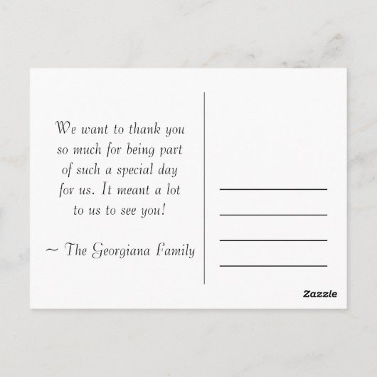  "DANK U" Briefkaart (Achterkant)