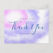 Dank u Briefkaart afgeronde waterverf stijl (Voorkant)