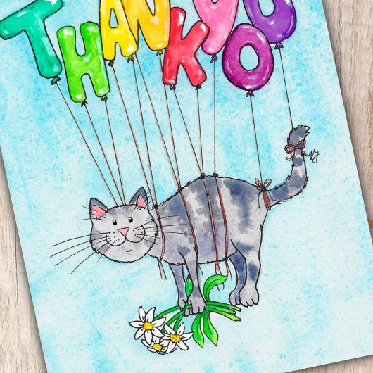 Dank u briefkaart Cat van Nicole Janes