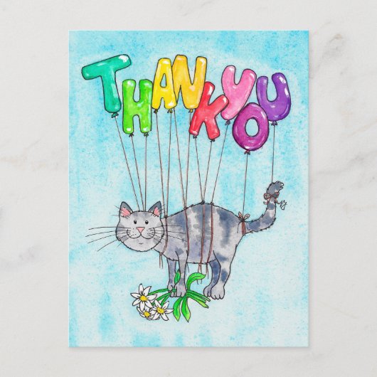 Dank u briefkaart Cat van Nicole Janes (Voorkant)