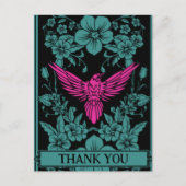 Dank u briefkaart. Exotische roze vogel, schemerig Briefkaart (Voorkant)