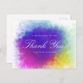 Dank u Briefkaart Feminine waterverf stijl (Voorkant / Achterkant)