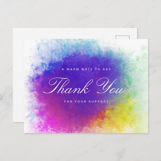 Dank u Briefkaart Feminine waterverf stijl (Voorkant / Achterkant)