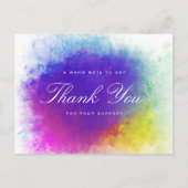 Dank u Briefkaart Feminine waterverf stijl (Voorkant)