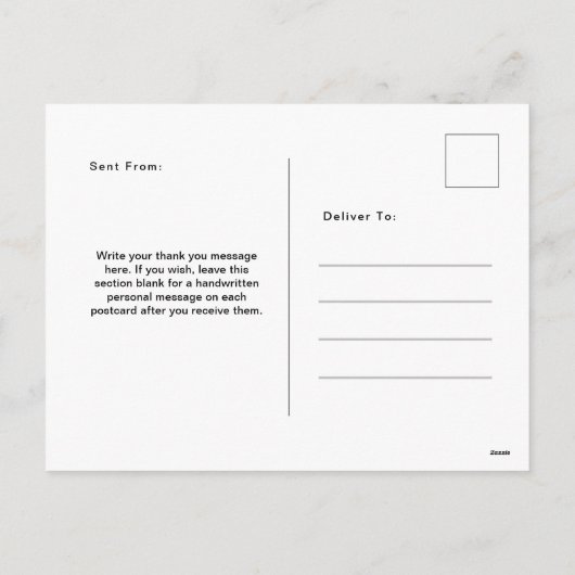 Dank u Briefkaart gouden tekst Waterverf stijl (Achterkant)