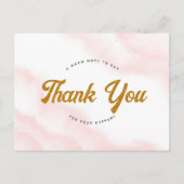 Dank u Briefkaart gouden tekst Waterverf stijl (Voorkant)