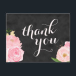 Dank u briefkaart | krijtbord roze bloemen<br><div class="desc">Dank u briefkaart | krijtbord roze bloemen</div>