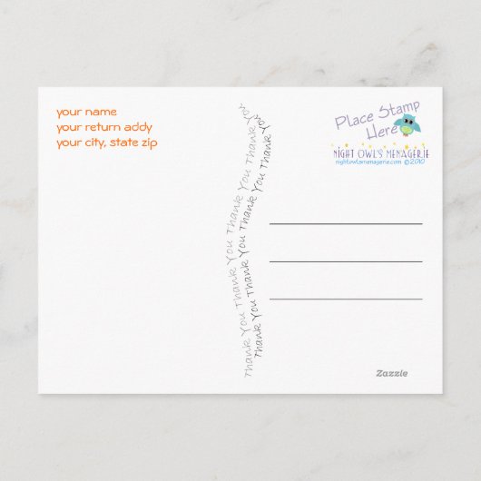 Dank u Briefkaart Monogram (Achterkant)