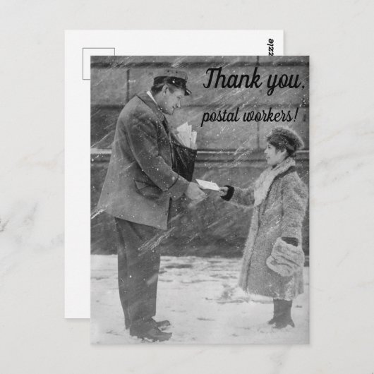 Dank u Briefkaart postwerknemers (Voorkant / Achterkant)