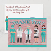 Dank u Briefkaart voor het ziekenhuispersoneel (Voorkant / Achterkant)