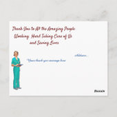 Dank u Briefkaart voor het ziekenhuispersoneel (Achterkant)