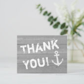 Dank u briefkaarten voor de nautische bruiloft (Staand voorkant)