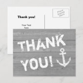Dank u briefkaarten voor de nautische bruiloft (Voorkant / Achterkant)