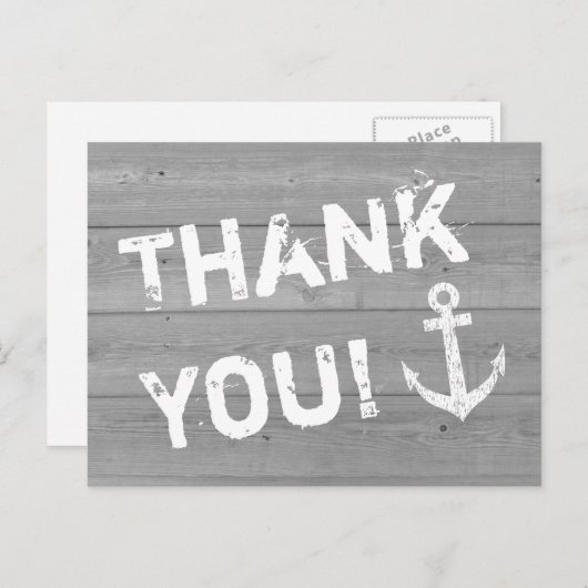 Dank u briefkaarten voor de nautische bruiloft (Voorkant / Achterkant)