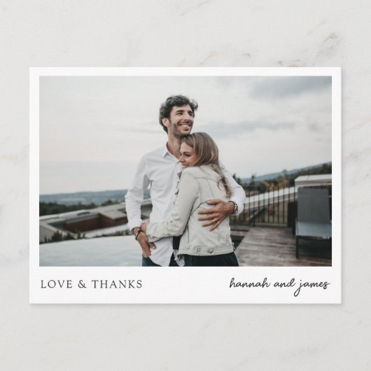 Dank u Briefkaarten voor huwelijksgasten en cadeau (Voorkant)