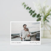 Dank u Briefkaarten voor huwelijksgasten en cadeau (Staand voorkant)