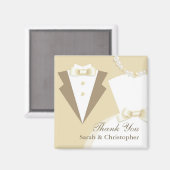 Dank u bruid & bruidegom bruiloft magneet (Voorkant / Achterkant)