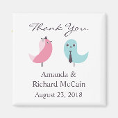 Dank u Bruid en bruidegom Vogels Magnet (Voorkant)