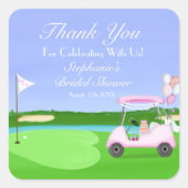 Dank U Bruids Golf Bruidsborrel Brunch Vierkante Sticker (Voorkant)