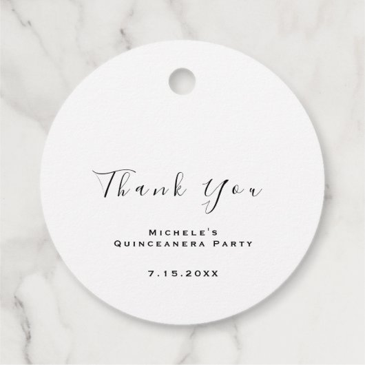 Dank U Bruidsdouche Sweet 16 Wit Simpel Bedankjes Labels (Achterkant)