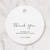 Dank U Bruidsdouche Sweet 16 Wit Simpel Bedankjes Labels (Voorkant)