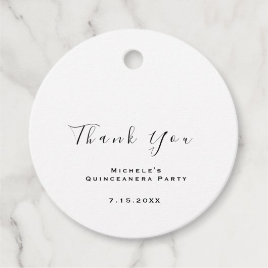 Dank U Bruidsdouche Sweet 16 Wit Simpel Bedankjes Labels (Voorkant)