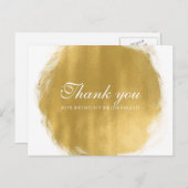 Dank u bruidsmeisje gouden verf look briefkaart (Voorkant / Achterkant)