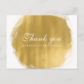 Dank u bruidsmeisje gouden verf look briefkaart (Voorkant)
