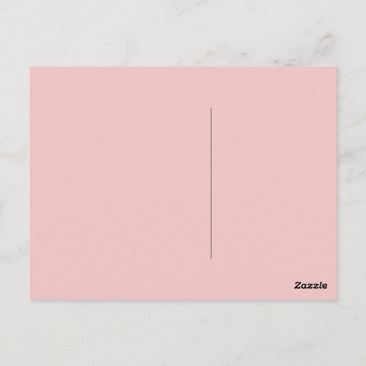 Dank u bruidsmeisje roze rozen briefkaart (Achterkant)