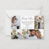 dank u bruiloft 4 foto's collage eenvoudig minimaa notitiekaartje (Voorkant)